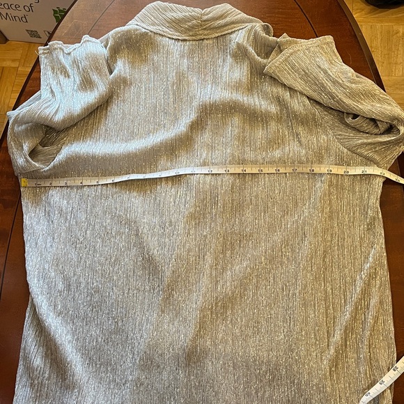 Mother of bride/ evening/ formal 2-piece set: midi dress & cardigan. Silver. 14 - Picture 13 of 13